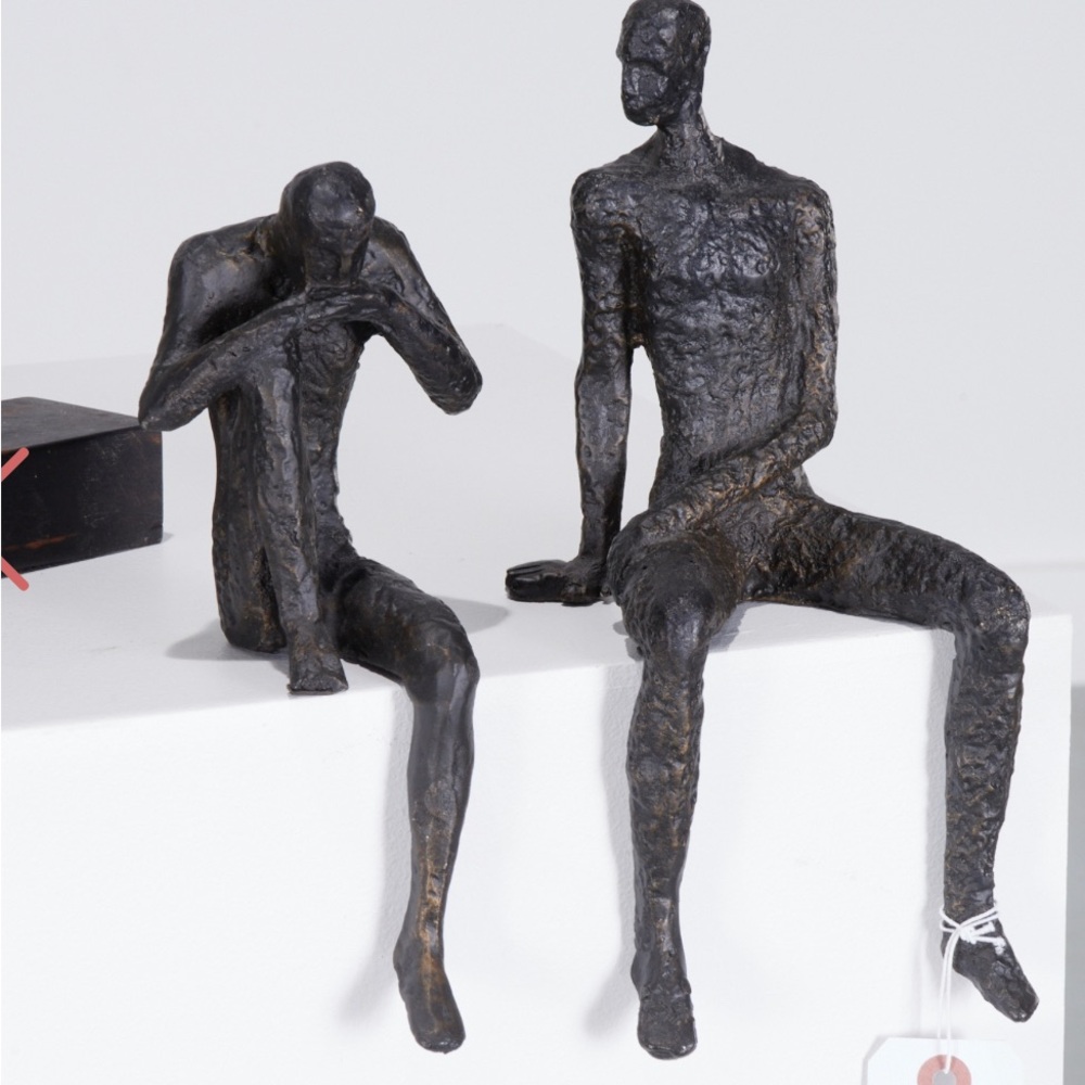 HOME Decor Giametti Sitting Thinking Men Shelf Decor Gilt Iron 2 pieces